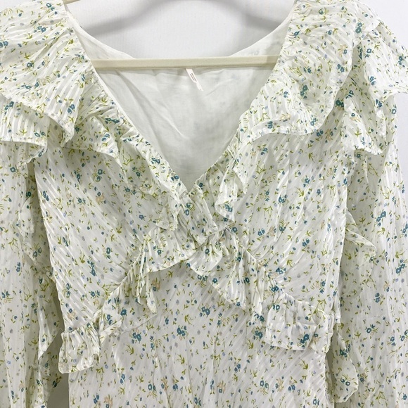 FREE People Sweetest Thing Floral Ruffle Satin Mini Dress - Picture 8 of 12
